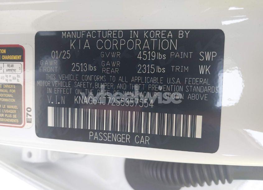 Photo 9 of 2025 Kia K5 GT-LINE (VIN KNAG64J72S5357554)