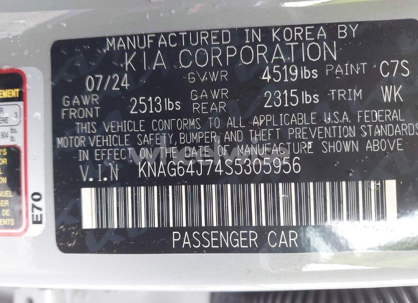 Photo 9 of 2025 Kia K5 GT-LINE (VIN KNAG64J74S5305956)