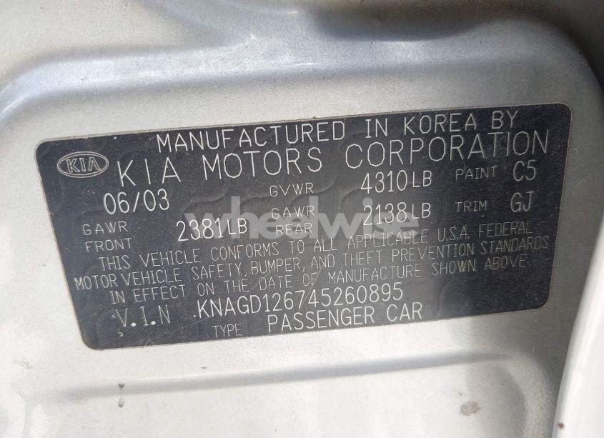 Photo 9 of 2004 Kia Optima EX/LX (VIN KNAGD126745260895)