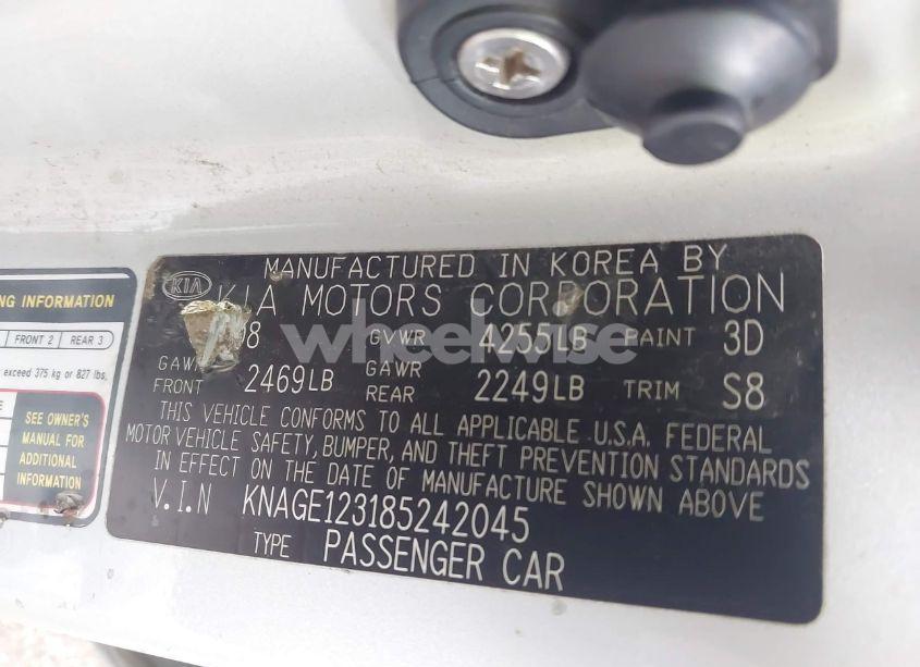 Photo 9 of 2008 Kia Optima LX (VIN KNAGE123185242045)