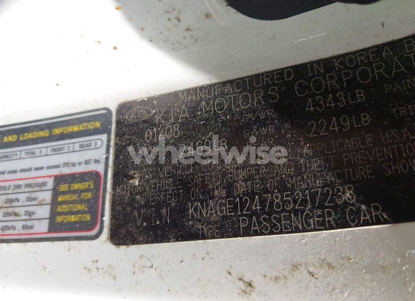 Photo 9 of 2008 Kia Optima EX V6 (VIN KNAGE124785217238)