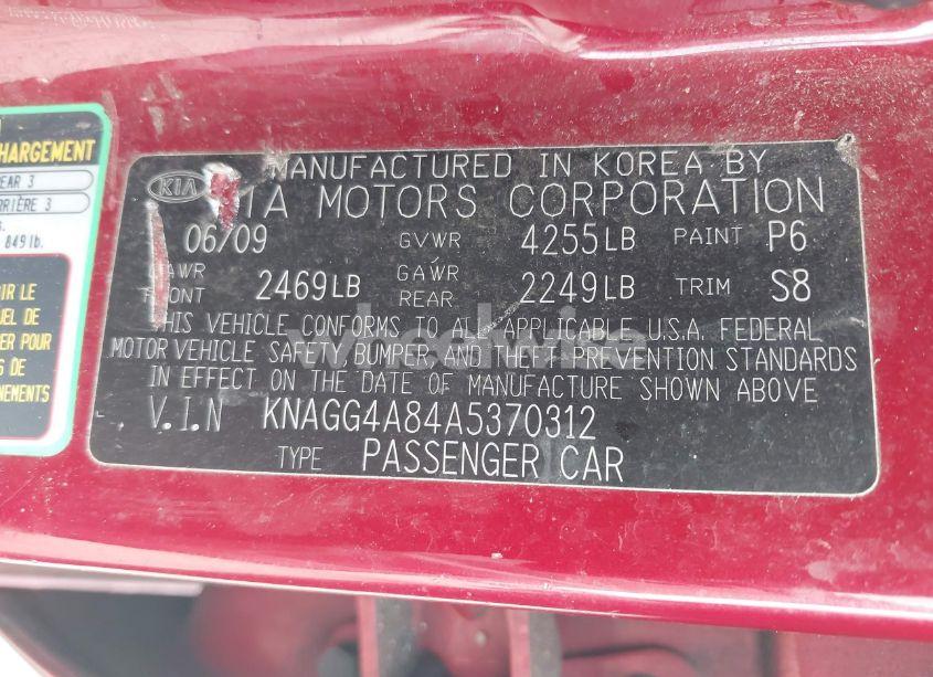 Photo 9 of 2010 Kia Optima LX (VIN KNAGG4A84A5370312)