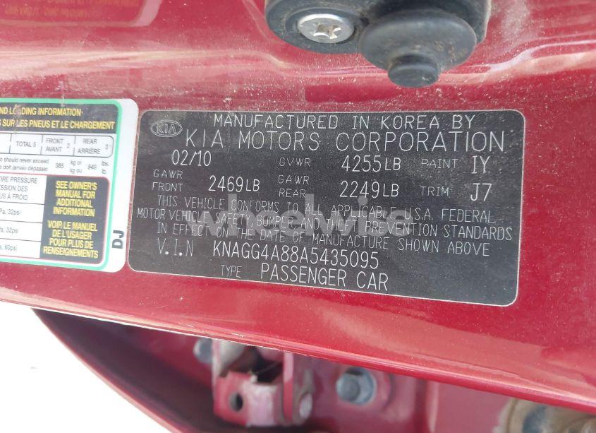 Photo 9 of 2010 Kia Optima LX (VIN KNAGG4A88A5435095)