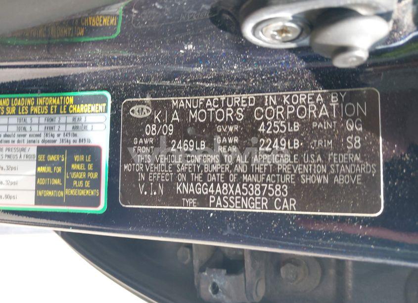 Photo 9 of 2010 Kia Optima LX (VIN KNAGG4A8XA5387583)