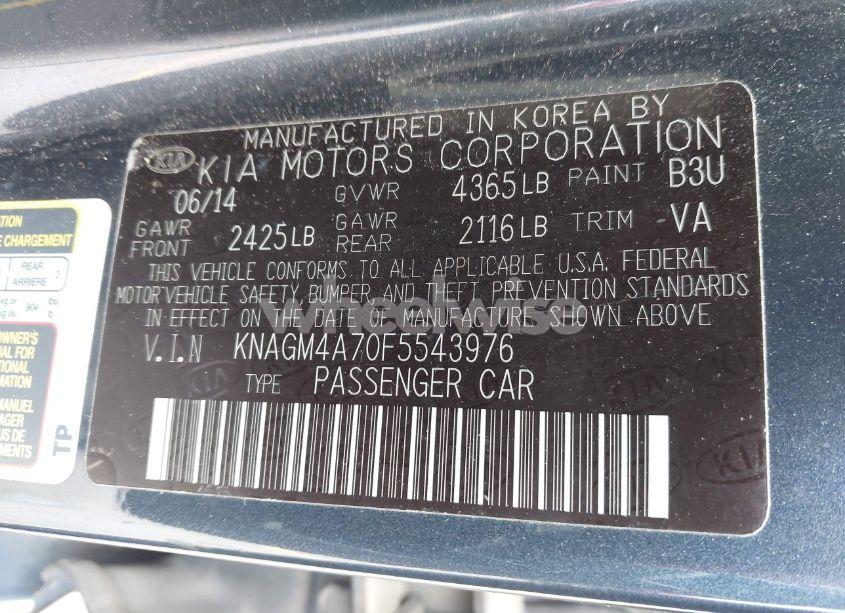 Photo 9 of 2015 Kia Optima LX (VIN KNAGM4A70F5543976)