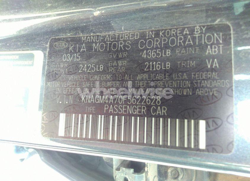 Photo 9 of 2015 Kia Optima LX (VIN KNAGM4A70F5622628)