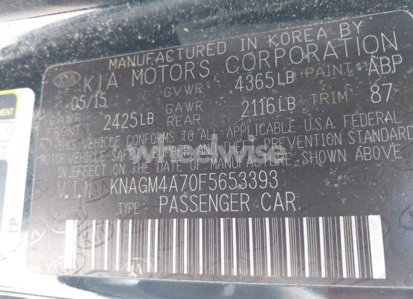 Photo 9 of 2015 Kia Optima LX (VIN KNAGM4A70F5653393)