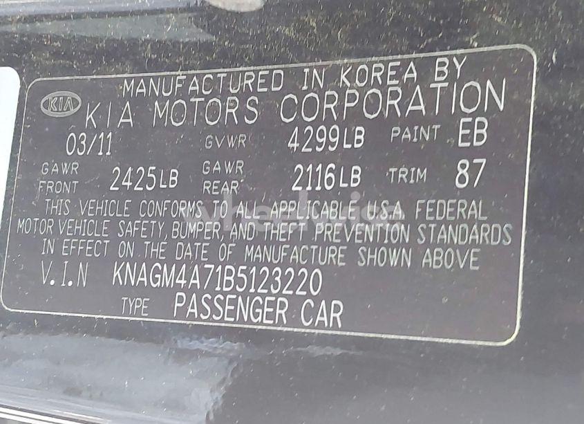 Photo 9 of 2011 Kia Optima LX (VIN KNAGM4A71B5123220)