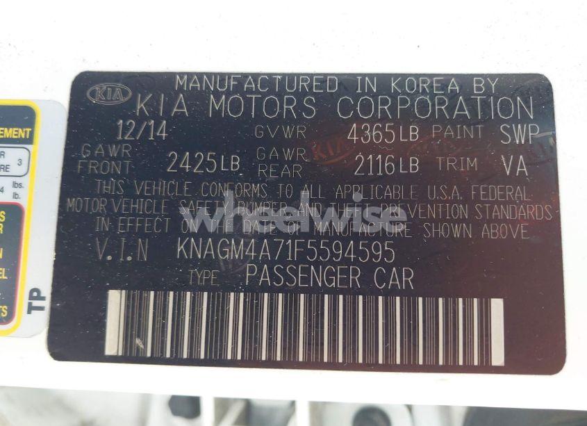 Photo 9 of 2015 Kia Optima LX (VIN KNAGM4A71F5594595)