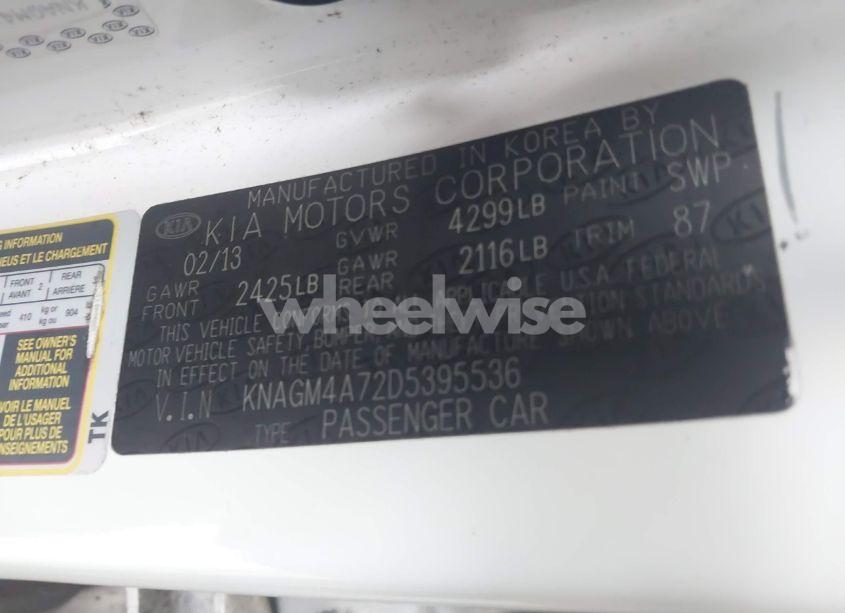 Photo 9 of 2013 Kia Optima LX (VIN KNAGM4A72D5395536)