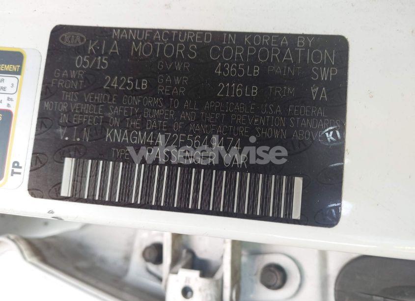 Photo 9 of 2015 Kia Optima LX (VIN KNAGM4A72F5649474)