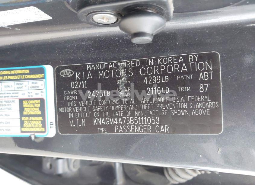 Photo 9 of 2011 Kia Optima LX (VIN KNAGM4A73B5111053)