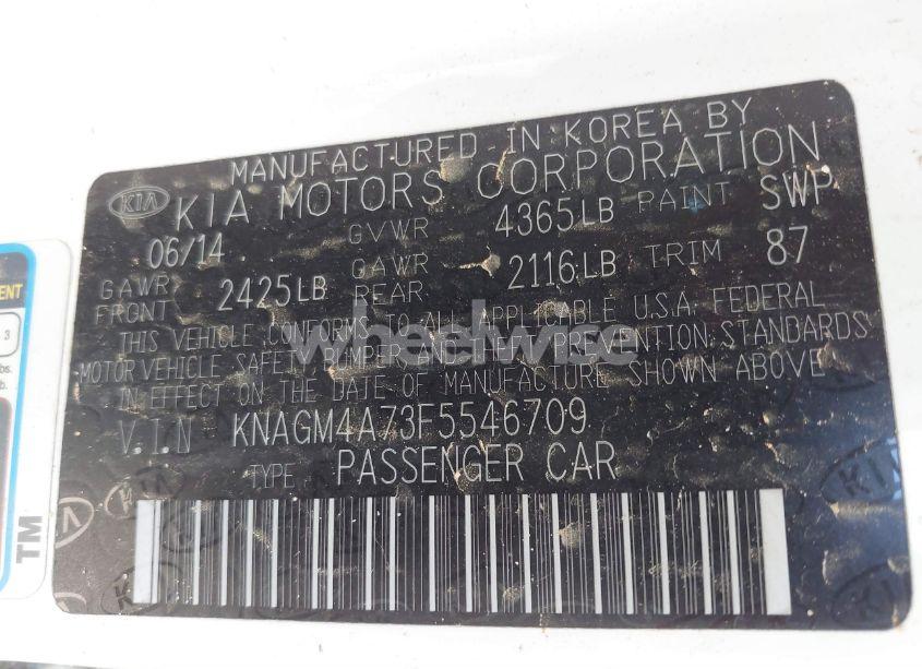 Photo 9 of 2015 Kia Optima LX (VIN KNAGM4A73F5546709)