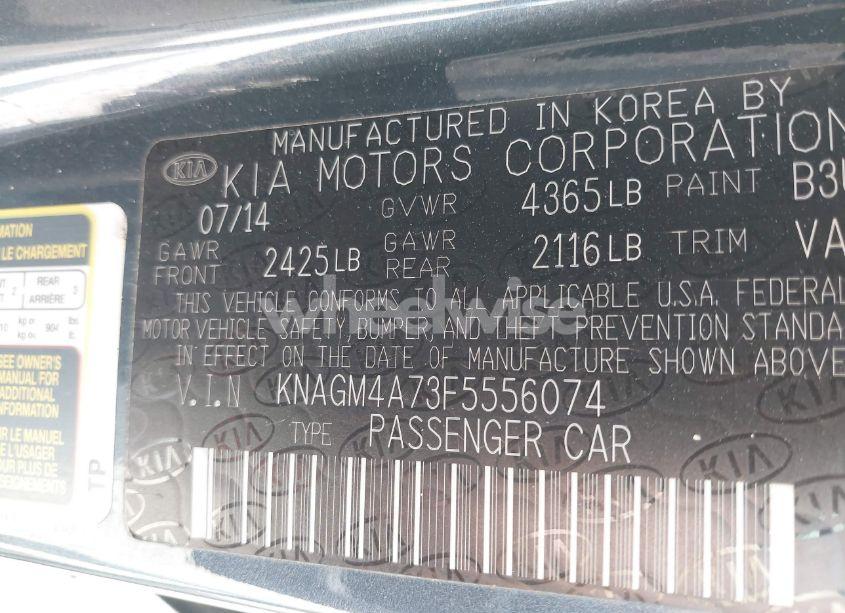Photo 9 of 2015 Kia Optima LX (VIN KNAGM4A73F5556074)