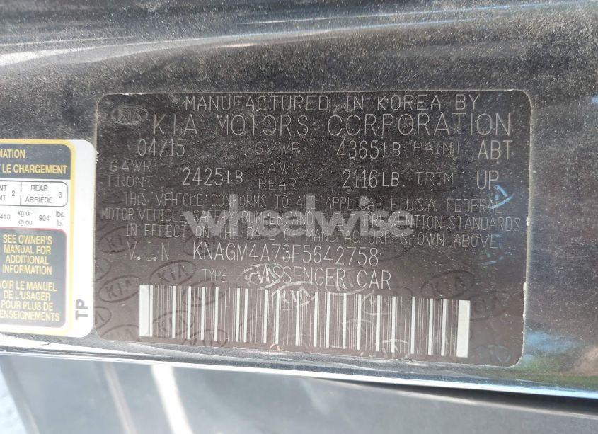 Photo 9 of 2015 Kia Optima LX (VIN KNAGM4A73F5642758)