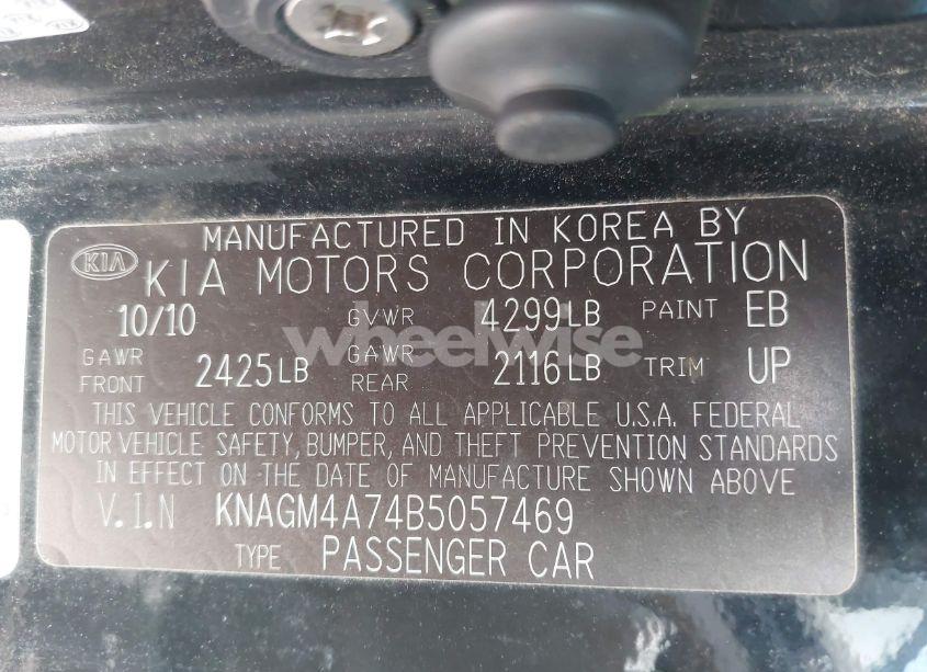 Photo 9 of 2011 Kia Optima LX (VIN KNAGM4A74B5057469)