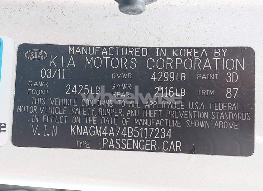 Photo 9 of 2011 Kia Optima LX (VIN KNAGM4A74B5117234)