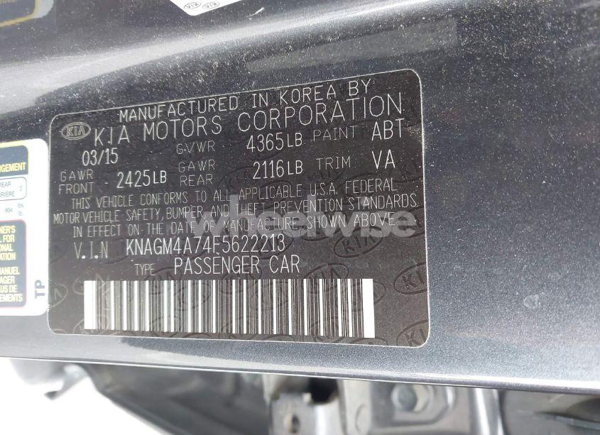 Photo 9 of 2015 Kia Optima LX (VIN KNAGM4A74F5622213)