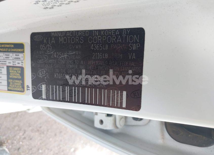 Photo 9 of 2015 Kia Optima LX (VIN KNAGM4A74F5653459)