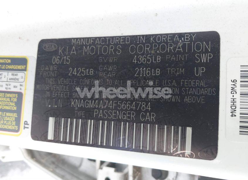 Photo 9 of 2015 Kia Optima LX (VIN KNAGM4A74F5664784)