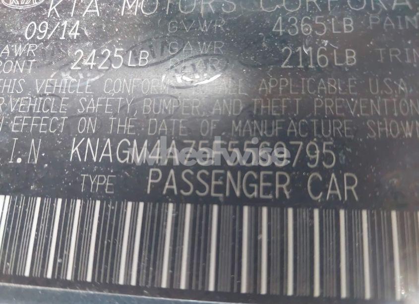 Photo 9 of 2015 Kia Optima LX (VIN KNAGM4A75F5569795)