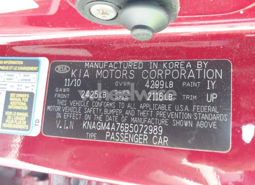 Photo 9 of 2011 Kia Optima LX (VIN KNAGM4A76B5072989)