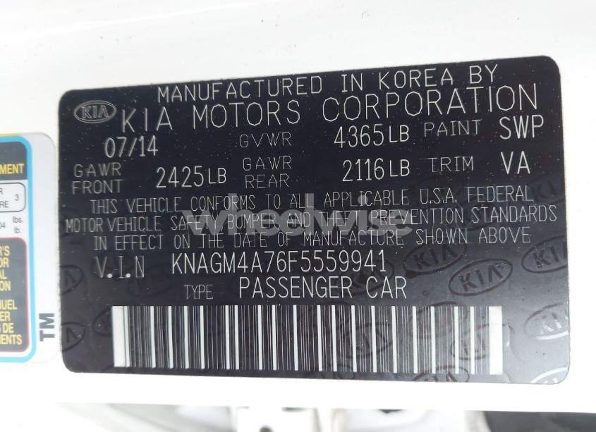 Photo 9 of 2015 Kia Optima LX (VIN KNAGM4A76F5559941)