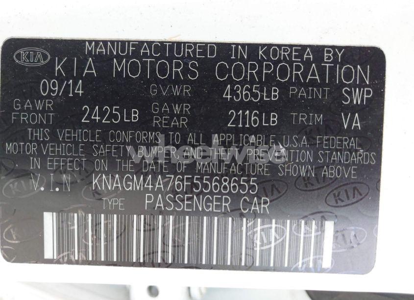 Photo 9 of 2015 Kia Optima LX (VIN KNAGM4A76F5568655)