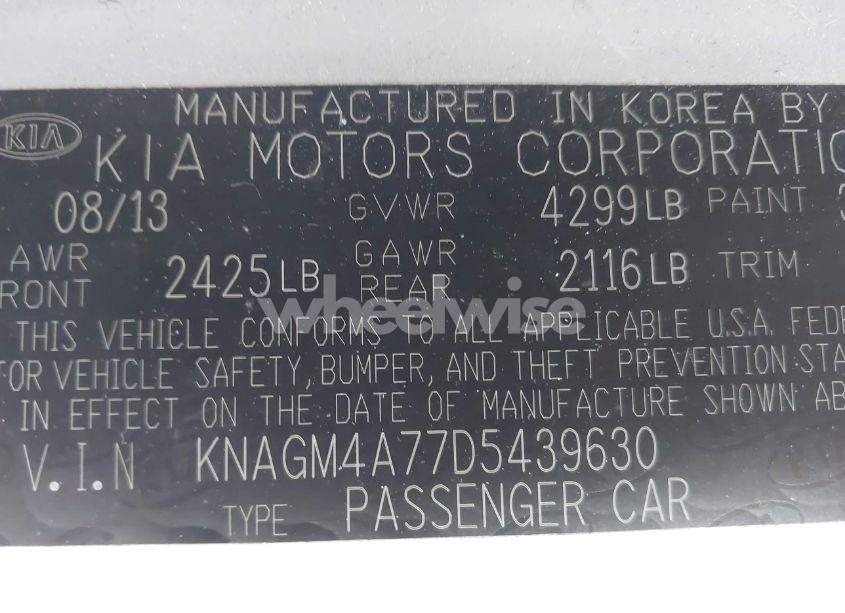 Photo 9 of 2013 Kia Optima LX (VIN KNAGM4A77D5439630)