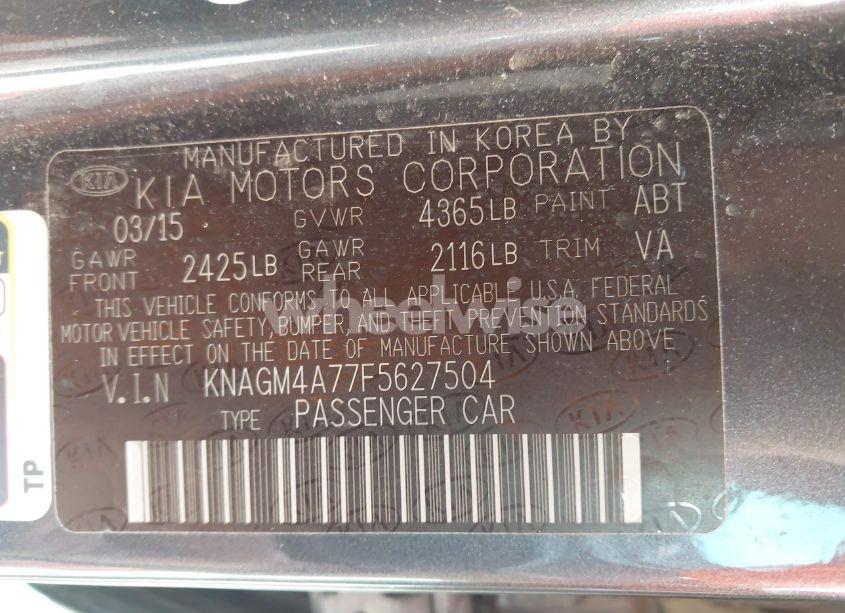 Photo 9 of 2015 Kia Optima LX (VIN KNAGM4A77F5627504)