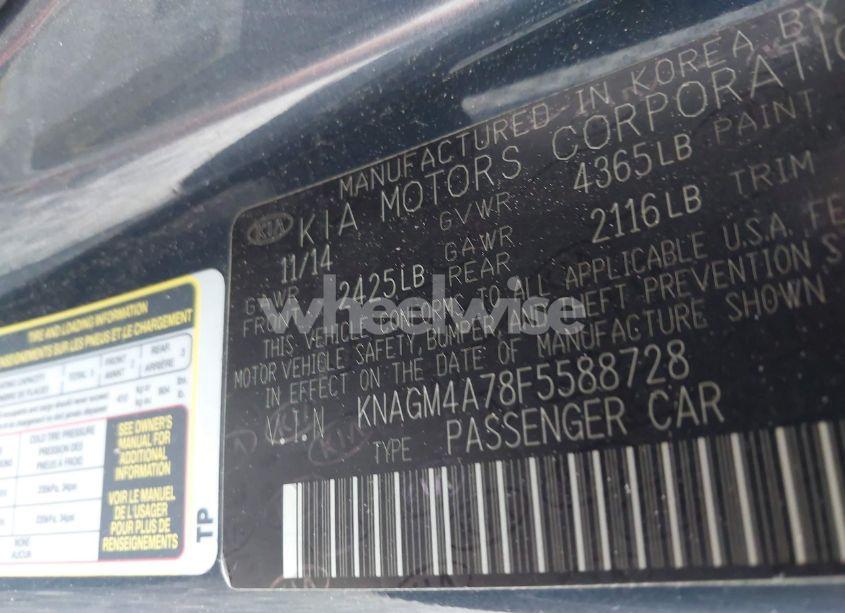 Photo 9 of 2015 Kia Optima LX (VIN KNAGM4A78F5588728)