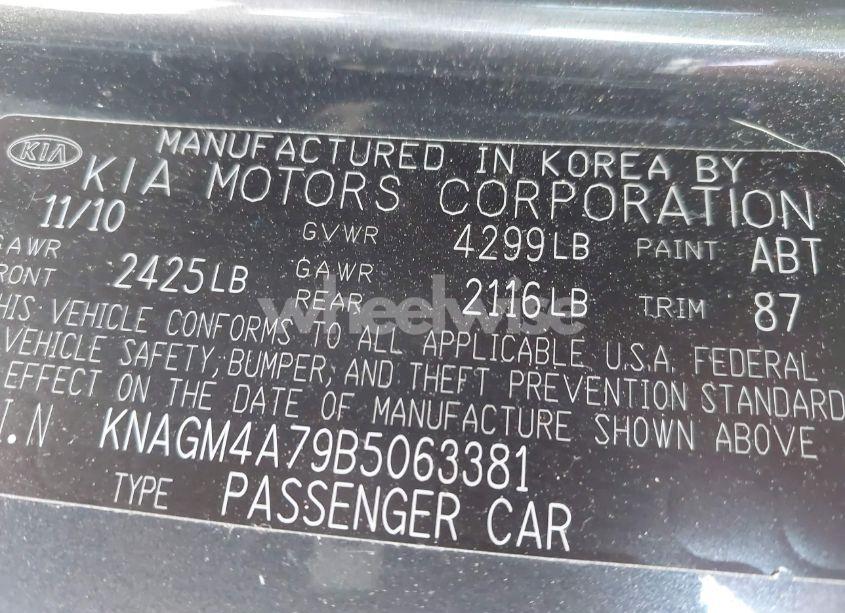 Photo 9 of 2011 Kia Optima LX (VIN KNAGM4A79B5063381)