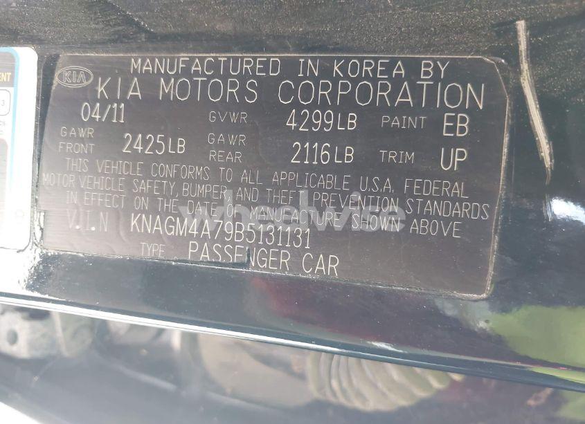 Photo 9 of 2011 Kia Optima LX (VIN KNAGM4A79B5131131)