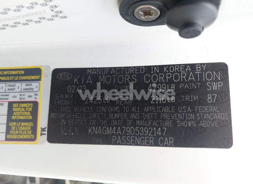 Photo 9 of 2013 Kia Optima LX (VIN KNAGM4A79D5392147)