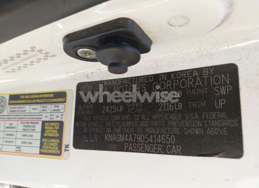 Photo 9 of 2013 Kia Optima LX (VIN KNAGM4A79D5414650)