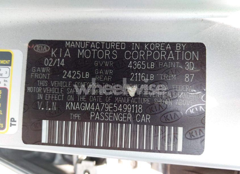 Photo 9 of 2014 Kia Optima LX (VIN KNAGM4A79E5499118)