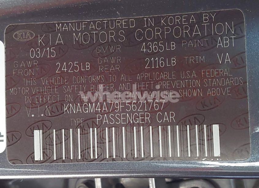 Photo 9 of 2015 Kia Optima LX (VIN KNAGM4A79F5621767)