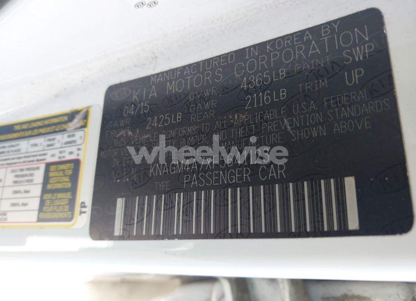 Photo 9 of 2015 Kia Optima LX (VIN KNAGM4A7XF5641123)