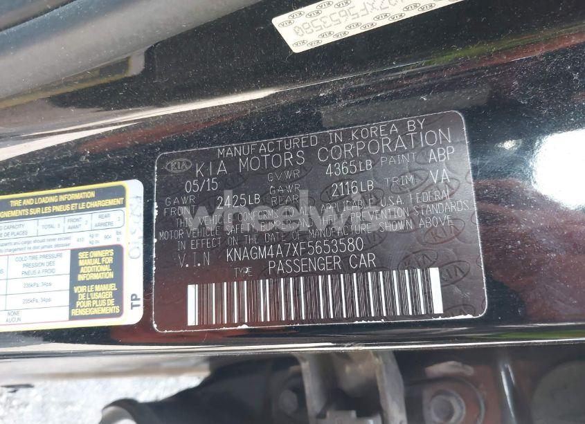 Photo 9 of 2015 Kia Optima LX (VIN KNAGM4A7XF5653580)