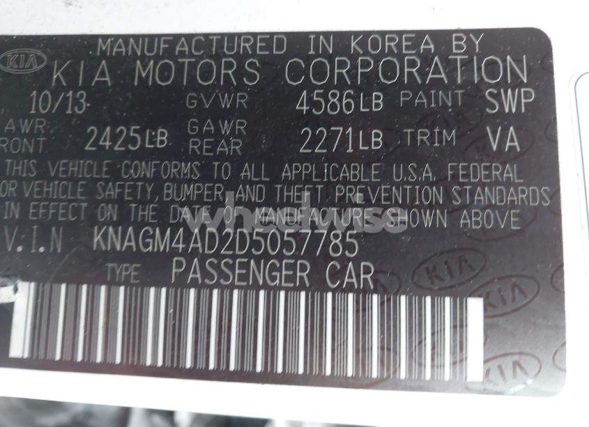 Photo 9 of 2013 Kia Optima HYBRID EX (VIN KNAGM4AD2D5057785)