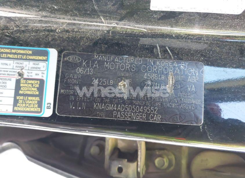 Photo 9 of 2013 Kia Optima HYBRID LX (VIN KNAGM4AD5D5049552)