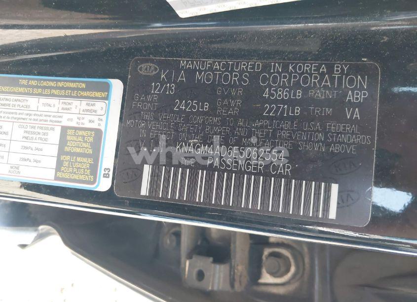 Photo 9 of 2014 Kia Optima HYBRID LX (VIN KNAGM4AD6E5062554)