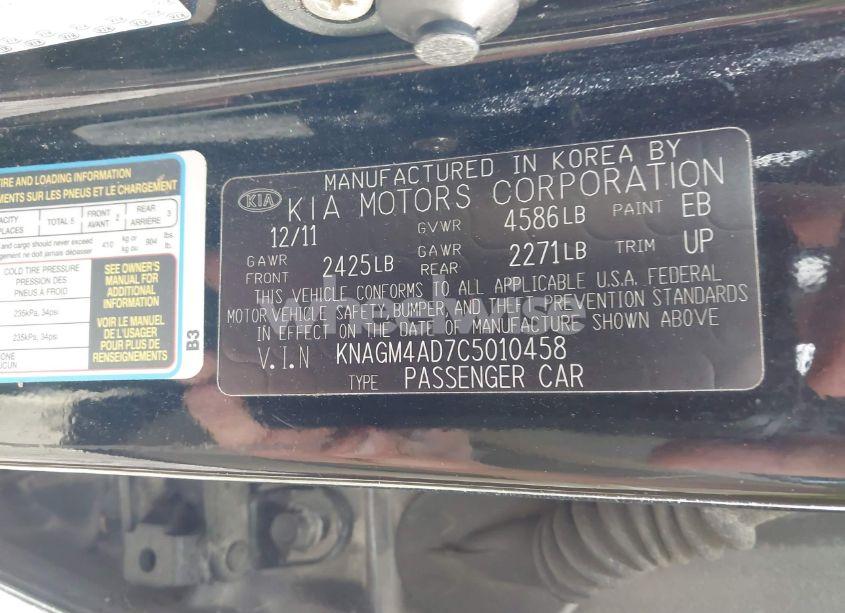 Photo 9 of 2012 Kia Optima HYBRID EX (VIN KNAGM4AD7C5010458)