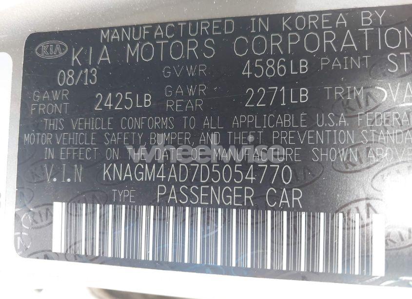 Photo 9 of 2013 Kia Optima HYBRID LX (VIN KNAGM4AD7D5054770)