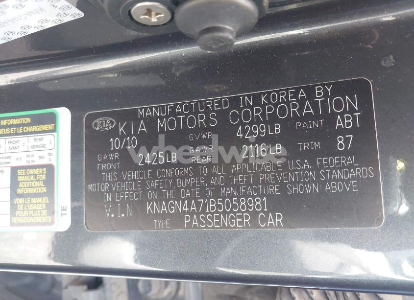 Photo 9 of 2011 Kia Optima EX (VIN KNAGN4A71B5058981)