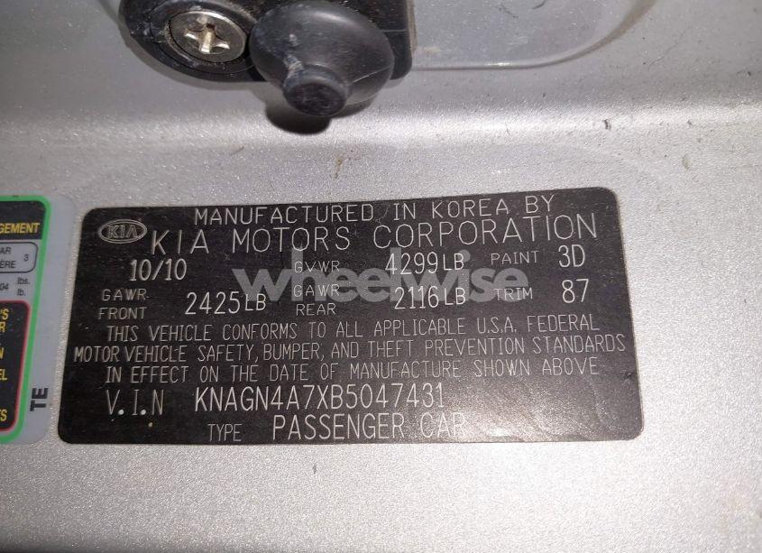 Photo 9 of 2011 Kia Optima EX (VIN KNAGN4A7XB5047431)