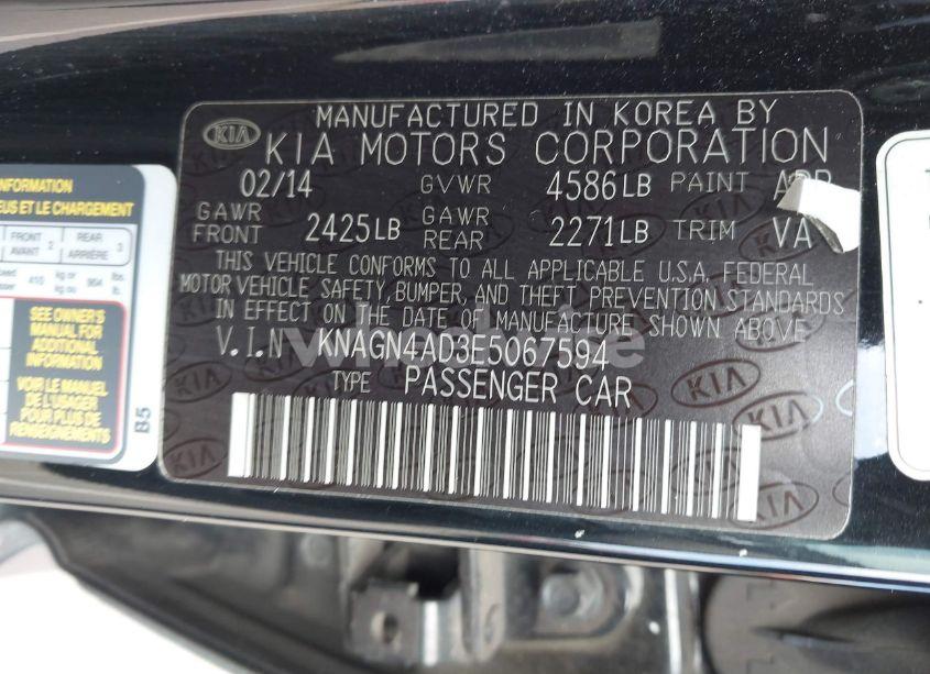 Photo 9 of 2014 Kia Optima HYBRID EX (VIN KNAGN4AD3E5067594)