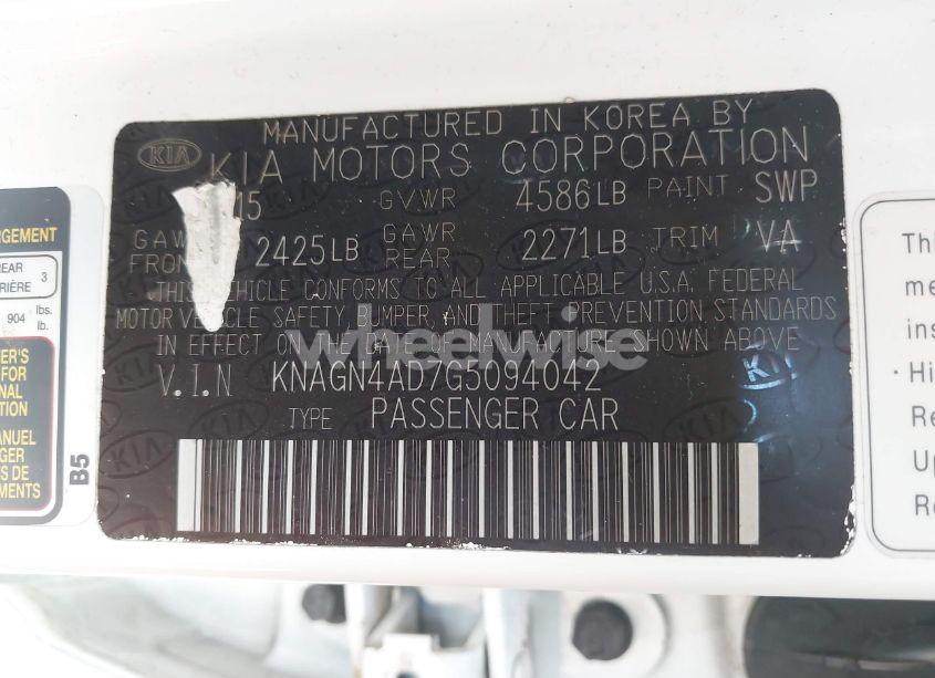 Photo 9 of 2016 Kia Optima HYBRID EX (VIN KNAGN4AD7G5094042)