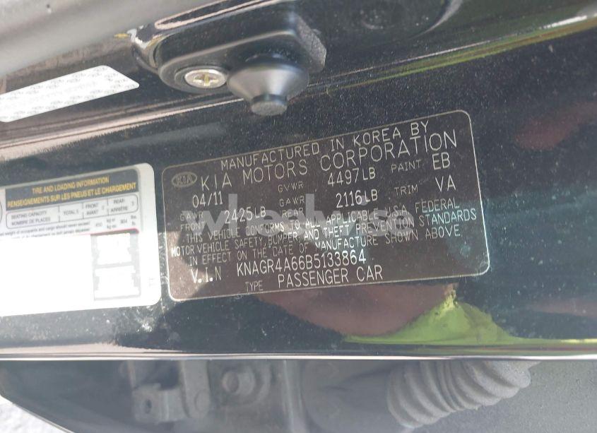 Photo 9 of 2011 Kia Optima SX (VIN KNAGR4A66B5133864)