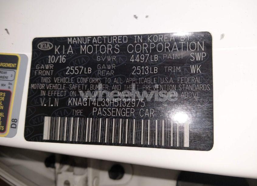 Photo 9 of 2017 Kia Optima LX (VIN KNAGT4L33H5132975)